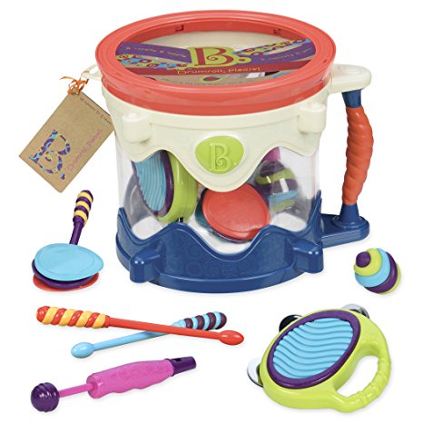 B. Drumroll Toy Drum Set (includes 7 Percussion Instruments for Kids)