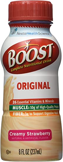 Boost Complete Nutritional Drink, Creamy Strawberry, 8 Ounces Each (Pack of 6)