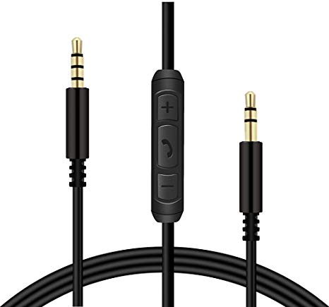 Replacement Audio Cable Cord for Beats by Dr Dre Headphones Solo/Studio/Pro/Detox/Wireless/Mixr/Executive/Pill with Inline Mic/Remote Control – Black