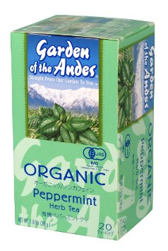 Garden of the Andes 100% Organic Herbal Tea, Pure Peppermint, 20-Count