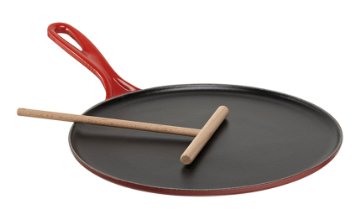 Le Creuset Enameled Cast-Iron 10-2/3-Inch Crepe Pan, Cerise (Cherry Red)