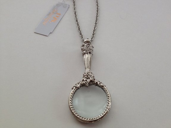 1928 Jewelry Silver Magnifying Glass Necklace
