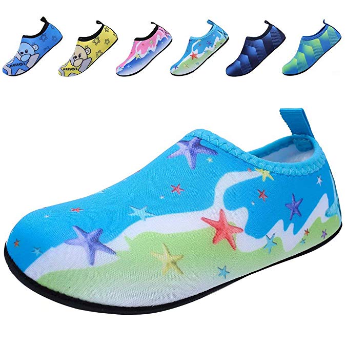 BODATU Boys' Girls' Swim Water Shoes Kids Quick Dry Barefoot Aqua Sock Shoes for Beach Pool