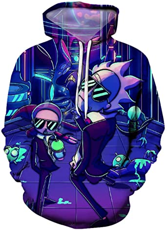 CHENMA Men Funny Cartoon Cosplay 3D Print Pullover Hoodie Sweatshirt with Front Pocket