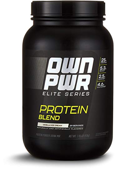Amazon Brand - OWN PWR Elite Series Protein Powder, Vanilla Ice Cream, 2 lb, Protein Blend (Whey Isolate, Milk Isolate, Micellar Casein)