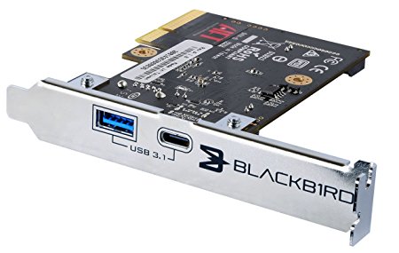 Atech Flash Blackbird MX-1 USB 3.1 Gen II (10Gbps) PCI Express Card, Two USB ports USB Type-A   Type-C with SuperSpeed plus PCIe add on card. USB-C with 3A charging power for new USB-C devices