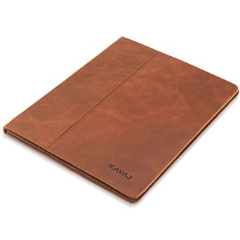 KAVAJ leather case cover "Berlin" for the new Apple iPad 4, iPad 3 and iPad 2 cognac brown - genuine leather with stand-up feature