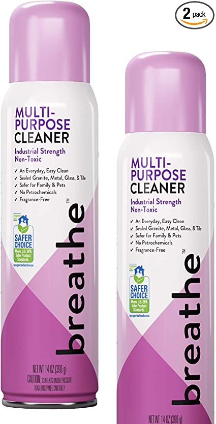 Breathe Industrial Multi-Purpose Cleaner for an Everyday, Easy Clean - Can be Used on Sealed Granite, Metal, Glass, and Tile - EPA Safer Choice Product - 14 oz - 2 Pack