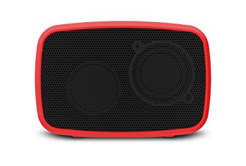 Ematic ESQ206RD RuggedLife Water Resistant Bluetooth Speaker with Speakerphone for iPhone, iPad, iPod, Android, Galaxy, Nexus, Fire, Smartphones & Laptops - Red