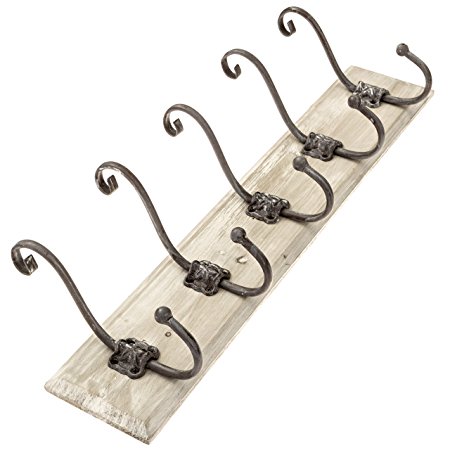 AVIGNON Rustic Hook Rail Coat Rack 24 inches wide and 4.5 inches high