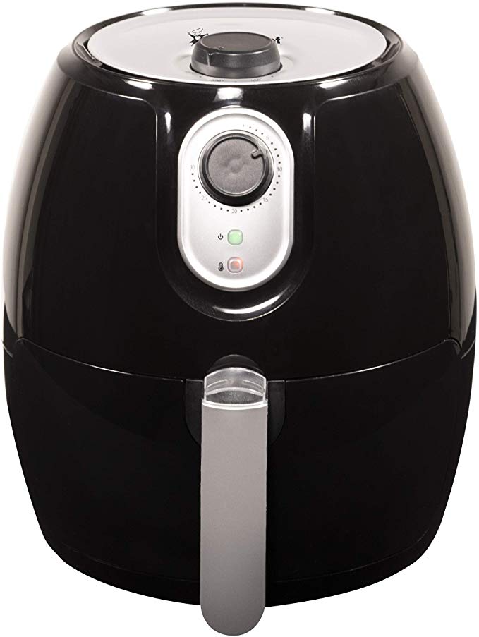 Magic Chef Airfryer 2.6 Quart Compact Snack Sized Easy to Use Air Fryer, Dishwasher Safe Non Stick Basket, MCAF26MB, Black