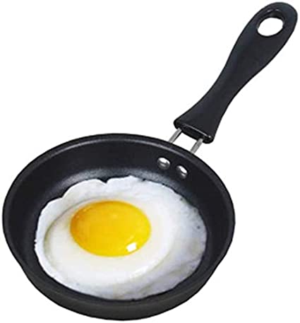 Mini Frying Pan for One Egg, 4.7" 12cm Mini Egg Frying Pan with Handle Heat Resistant Non Stick Pot, Portable Camping Cooking Frying Pan Induction Hob