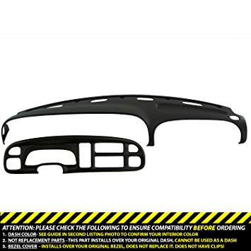 DashSkin Molded Dash & Bezel Cover Kit Compatible with 99-01 Dodge Ram in Black