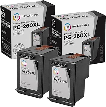 LD Products Remanufactured Replacement for Canon 260 and 261 Ink Cartridges 260XL 261XL 260 XL 261 XL PG-260 XL CL-261 XL Compatible with Pixma TR7020 TS5320 TS6420 TS6400 TS5300 (Black, 2-Pack)