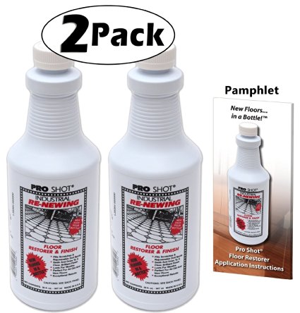 2 PACK Pro Shot Industrial Re-Newing Floor Restorer And Finish (64 oz. - 32 oz. each) Petrochemical-Free Formula