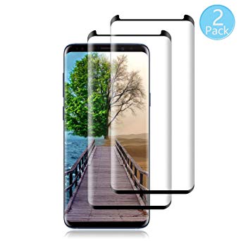 [2 Pack] Galaxy S9 Screen Protector [9H Hardness][Anti-Scratch][Anti-Bubble][3D Curved] [High Definition] [Ultra Clear] Tempered BBInfinite Compatible Samsung Galaxy S9 Black