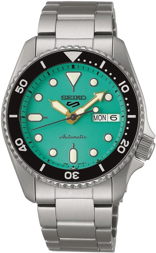 Seiko 5 Sports Gents SKX Midi Automatic Watch SRPK33K1, Teal/Grey