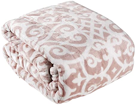 Westerly Electric Heated Throw Blanket, Filigree Pink