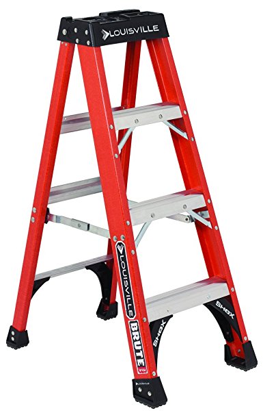 Louisville Ladder FS1404HD 375-Pound Duty Rating Fiberglass Step Ladder, 4-Feet