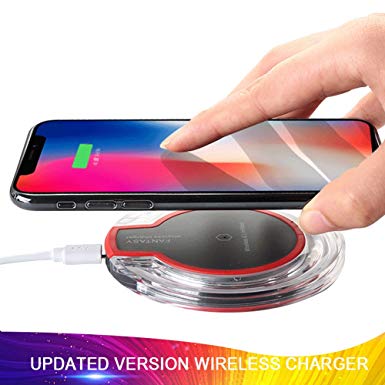 Wireless Charger, 5 W Fast Wireless Charging Stand, Qi-Certified, Compatible Phone XR/Xs Max/XS/X/8/8 Plus, Fast-Charging Galaxy S10/S9/S9 /S8/S8 /Note 9/Note 8 (No AC Adapter)-Black