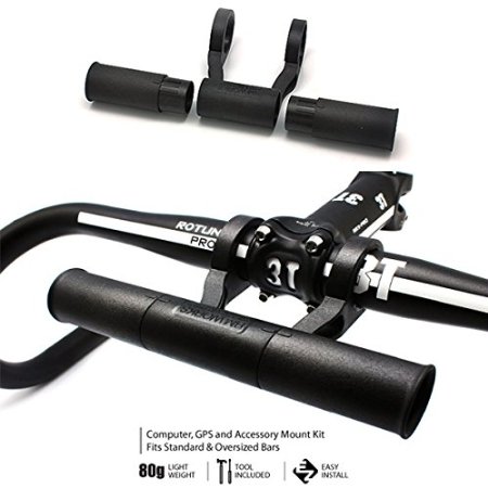 BM WORKS Speed Extender - Lightweight (80g) Bicycle Handlebar Extender for Bike Mounts, GPS Units, Lights, Smartphone Cases, Mounts and Holders. With Adjustable Bar Length up to 18cm!
