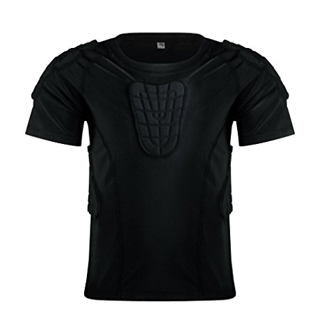 DGXINJUN Padded Compression Shirt Chest Protector Parkour Extreme Exercise Suit for Boys
