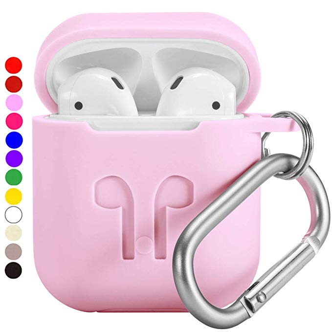 EYEKOP AirPods Case, Protective Silicone Skin Cover Compatible for AirPods Charging Case (Pink)