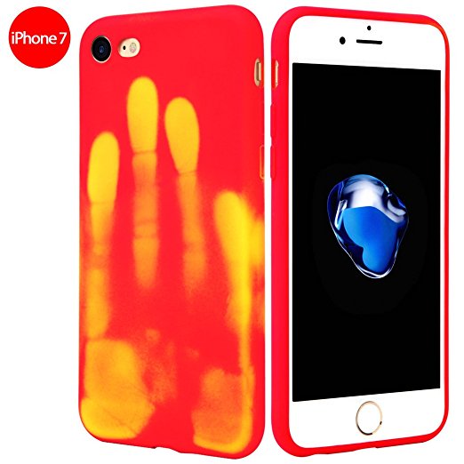 Seternaly Creative Thermal Sensor Case for iPhone 7/ iPhone 8 [4.7"] Red into Yellow