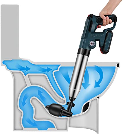 Electric Toilet Plungers for Bathroom, High Pressure Toilet Plunger Heavy Duty w One Battery. Portable Cordless Drain Blaster Air Powered Plunger Unblocker Fit for Kitchen, Bathroom and Clogged Pipe.