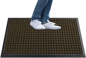 Restaurantware Comfy Feet 60 x 36 Inch Floor Mat 1 Waffle Outdoor Floor Mat - No-Slip No-Skid Backing Brown Polypropylene Entrance Mat Does Not Get Stain Heavy-Duty