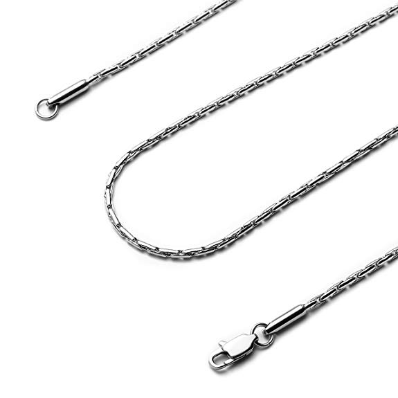 Youlixuess Style Unisex 2mm Titanium Stainless Steel Silver Mens Womens Italy Style Chain Necklaces