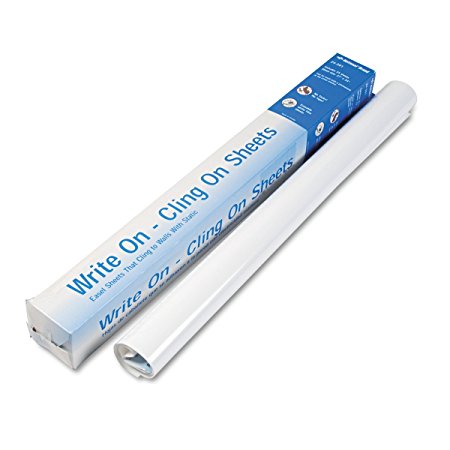 NATIONAL Brand Write On - Cling On Static Easel Pad, Plain Poly Sheets, 27 x 34", 35 Sheets (24391)