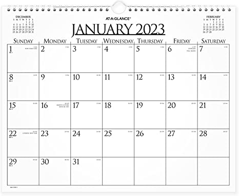 AT-A-GLANCE 2023 Wall Calendar, 15" x 12", Medium, Spiral Bound, Monthly, Reversible, Business (997-1)