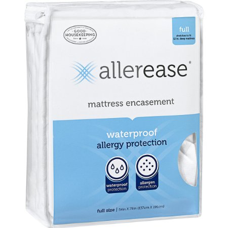 AllerEase Waterproof Allergy Protection Zippered Mattress Protector, Twin