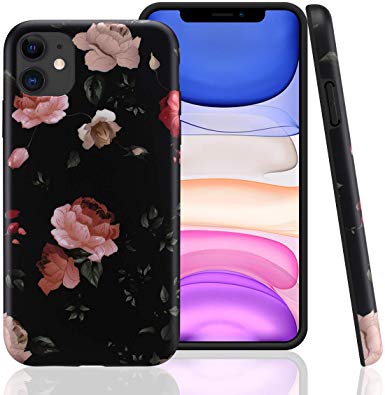 GOLINK Case for iPhone 11,Floral Series Slim-Fit Ultra-Thin Anti-Scratch Shock Proof Dust Proof Anti-Finger Print TPU Gel Case for iPhone XI 6.1 inch(2019 Release)-Rose