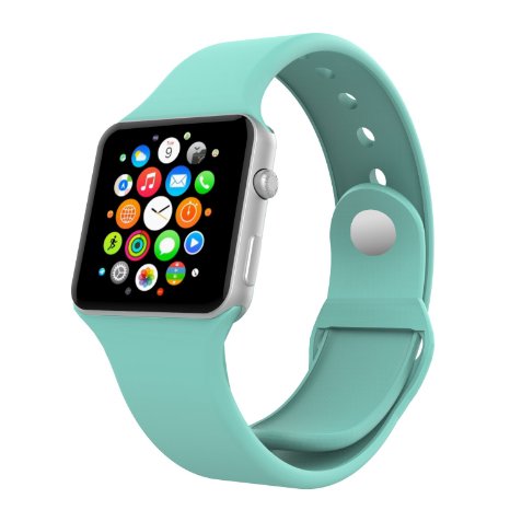 MoKo Soft Silicone Replacement Sport Band with 3 Pieces of Bands for 38mm Apple Watch Models Mint Green