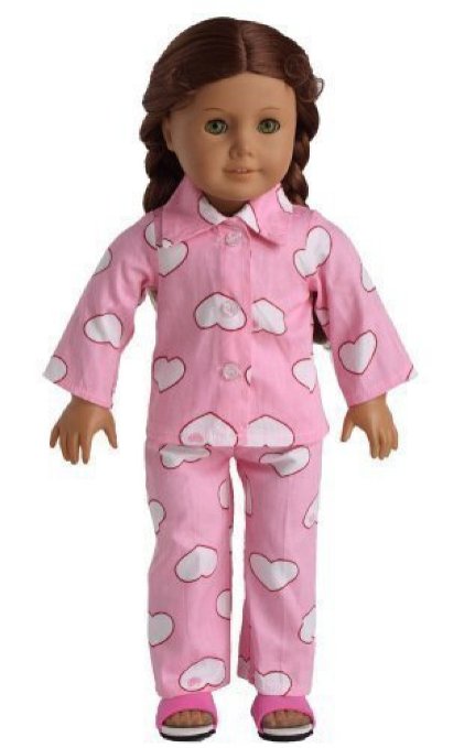 Doll Clothes 2pc Pink Sleepwear Pajamas Fits 18 Inches American Girl Dolls