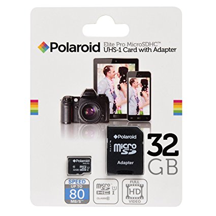 32GB Micro SD Card for Smart Phones (Samsung Galaxy S7,S6,S5,S4, Note 7, LG, Motorola, Sony, BLU, Moto, HTC) and Tablets – High speed 80MB/s Class 10 MicroSDHC 32 GB flash memory by POLAROID