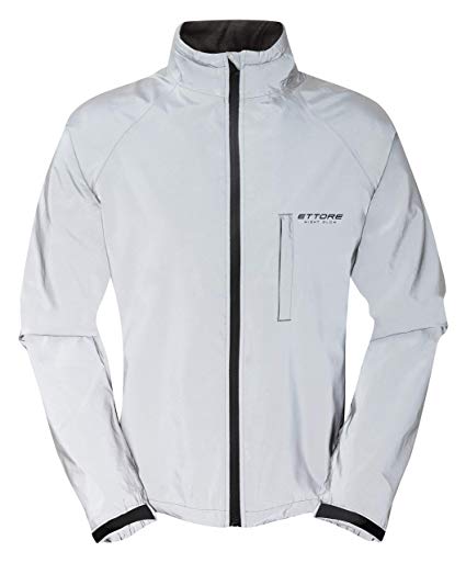 Ettore Mens Cycling Jacket Waterproof Breathable High Visibility Reflective Silver - Night Glow
