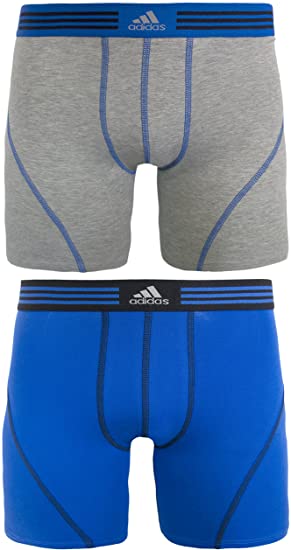 adidas Men's Athletic Stretch Cotton Boxer Brief Underwear (2-Pack)