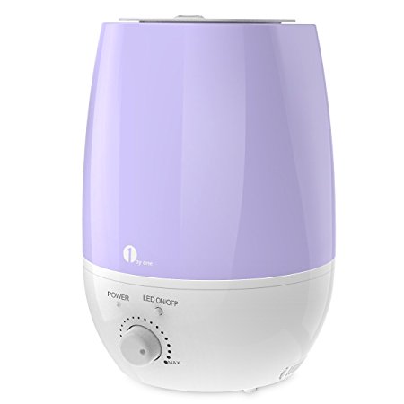 1byone 6L Cool Mist Ultrasonic Humidifier and Aroma Diffuser with 7 Color LED Night Lights Whisper Quiet