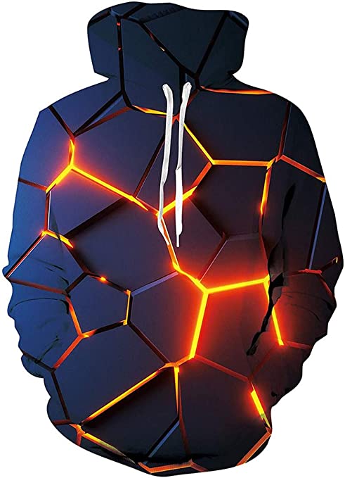 FLYCHEN Men's Digital Print Sweatshirts Hooded Top Galaxy Pattern Hoodie