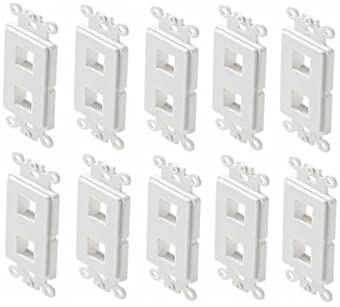 C&E Keystone 2-Port Decorator Insert, White, Pack of 10, CNE443527