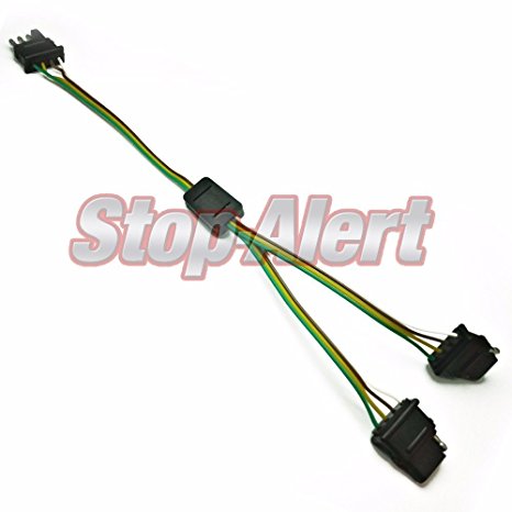 #1 Trailer Splitter for LED Tailgate light Bar 4 Pin Adapter FLAT Y-Splitter Harness High Capacity