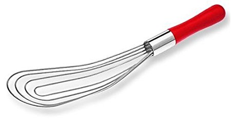 Best Manufacturers Flat Roux/Gravy Whip 12-inch Red Wood Handle