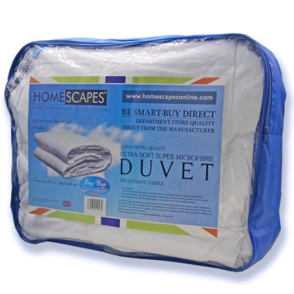 Homescapes - Ultrasoft Super Microfibre - All Seasons Duvet 9  45 Tog - Super King Size - The Best Synthetic Duvets designed for And Used By The Best 5 and 7 Star Hotels From Around The World - Anti Allergy - Anti Dustmite - Box Baffel Construction - Washable at Home