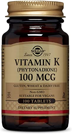 Solgar - Vitamin K, 100 mcg, 100 Tablets