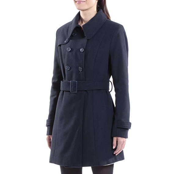 Alpine Swiss Keira Women's Wool Double Breasted Belted Trench Coat