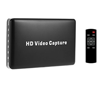 Imillet HDMI USB Auto Video Capture Card Use without Computer, Game Recorder USB3.0/2.0 Dongle 1080P Drive-Free Capture Card Box for Windows Linux OS X System-with Remote Control (Capture Device)