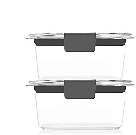 Rubbermaid Brilliance Food Storage Container, Small, 1.3 Cup, Clear, 2-Pack